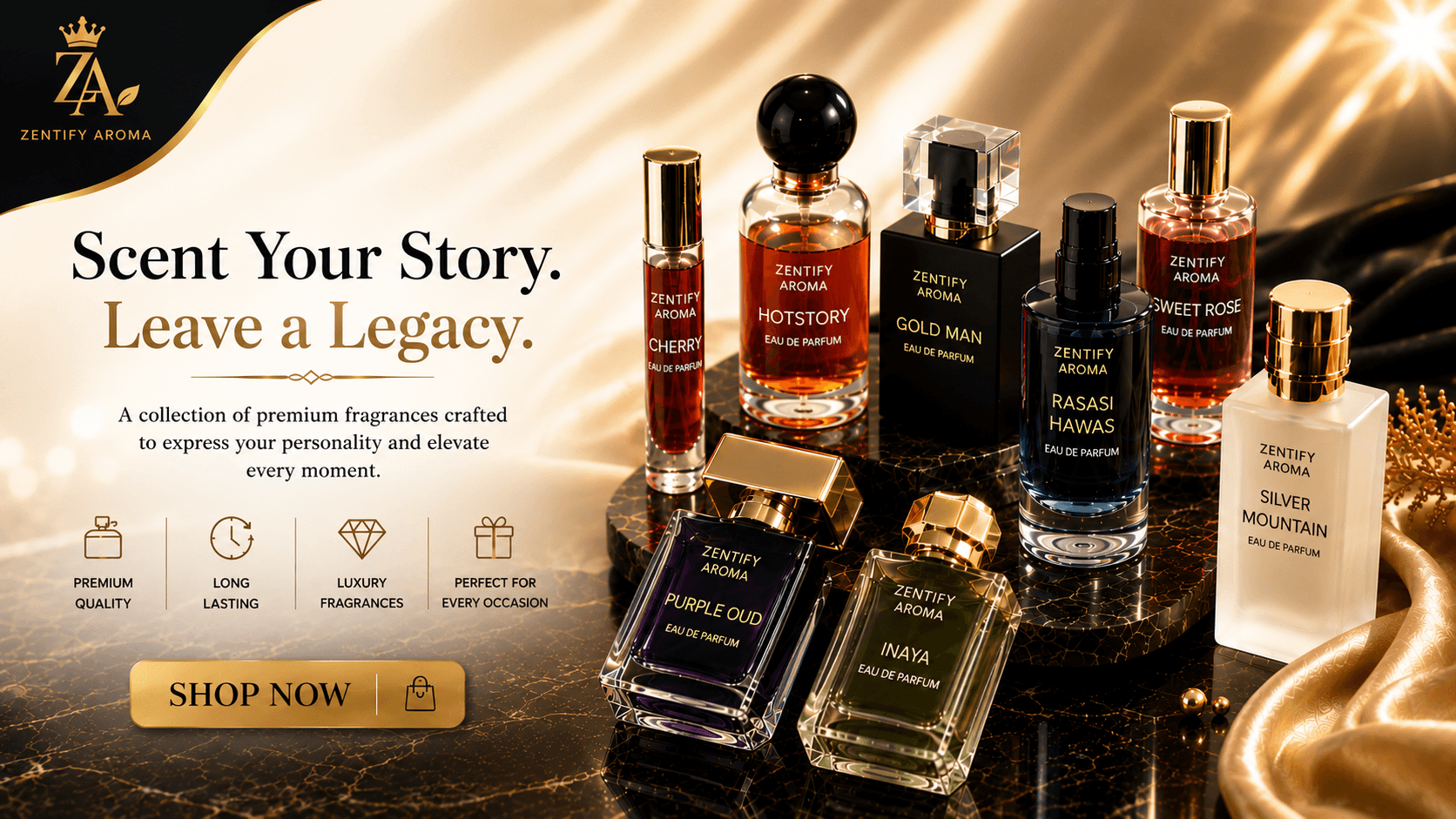 Discover the art of fine perfumery with Zentify Aroma's signature collection — crafted for every mood, every moment, and every memory.